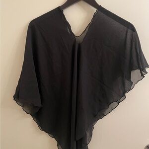 Elegant Black Sheer Poncho
